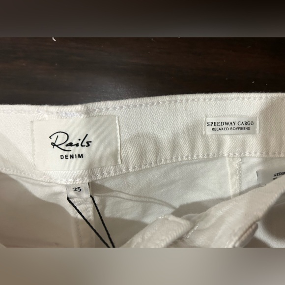 Rails Speedway Cargo Relaxed Boyfriend Salt White Jeans 25 NWT $218 - Picture 9 of 12